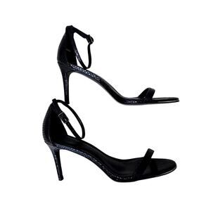 Banana Republic Strappy Sandals Snake-Embossed Black Women's Size 8 Heels